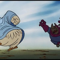 Lady Kluck acts like a Football pro against the Rhino Guards