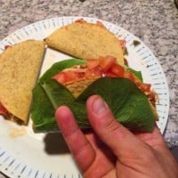 Fold lettuce or a flour tortilla around a hard taco