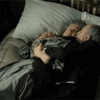 When the old people are kissing on the bed knowing that they will die