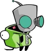 A bloody image of GIR from Invader Zim appears for a few frames in some episodes