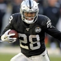 Josh Jacobs has over 100 rushing yards and 2 touchdowns vs KC