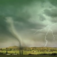 The color of the sky can indicate when a twister is coming