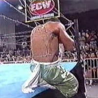 Sabu tears his bicep during a barbed wire match against Terry Funk (8/9/27)