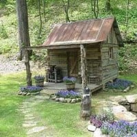 Cabin in yard