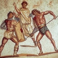 Gladiatorial bouts were originally part of funeral ceremonies