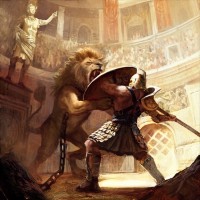 Gladiators fighting against animals was rare