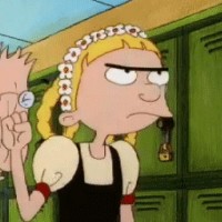 Arnold compliments Helga when she has flowers in her hair