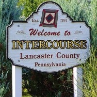 Welcome to INTERCOURSE. Lancaster county, Pennsylvania