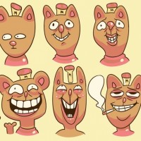 Burgerpants' facial expressions in Undertale