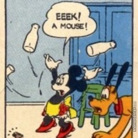 Minnie Mouse gets scared of a mouse