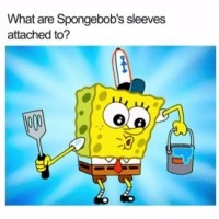 What are SpongeBob's sleeves attached to?