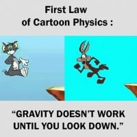 Gravity doesn't work until you look down